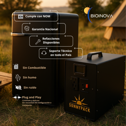 garantia y nom Sunny Pack Generador Solar Portátil PEPE 400Wh  Basico y Portatil, Camping Ligero